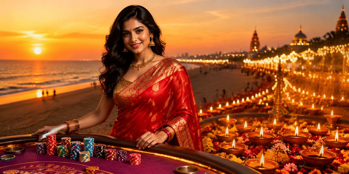 Traditional Andar Bahar card game setup with cards on table